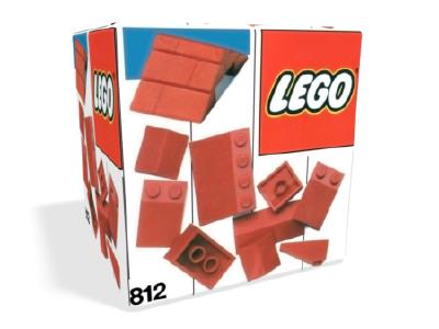 812 LEGO Red Roof Bricks, Shallow Pitch