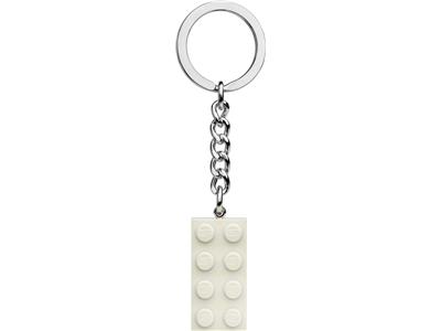 854084 LEGO 2x4 White Metallic Key Chain
