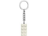 854084 LEGO 2x4 White Metallic Key Chain
