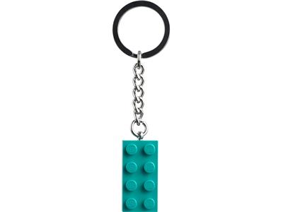 854303 LEGO Bright Bluish Green 2x4 Stud Key Chain thumbnail image