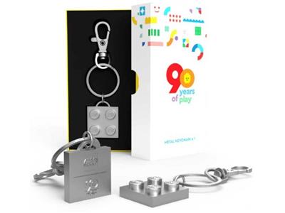 LEGO Silver Metal Key Chain, 90 Years of Play