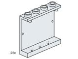 LEGO 1x4x3 Thin Wall Element, Clear