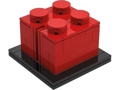 Buildable 2 x 2 Red Brick