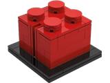 Buildable 2 x 2 Red Brick