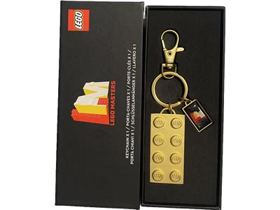 SDCC 2023 LEGO Masters 2x4 Gold Metal Keychain Key Chain thumbnail image